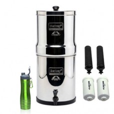 Royal Berkey Stainless Steel Water Filtration System w/ 2 Black Filters  2 Fluoride Filters  and Berkey Stainless Steel Bottle - Green (3 Gallon (Royal Berkey)) - B06XT7WRRZ
